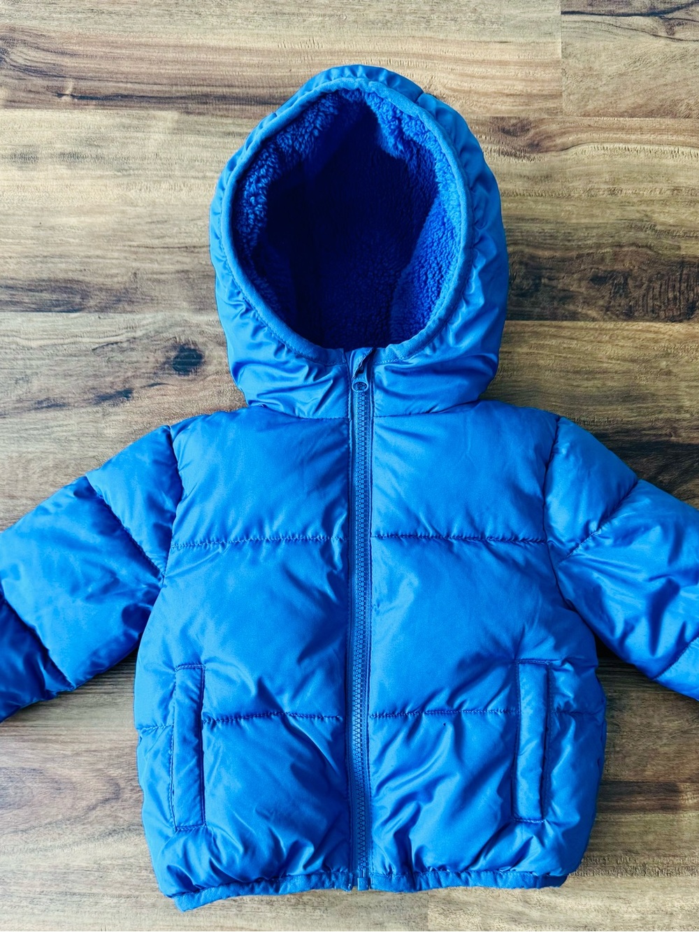 Swiss Tech Kids Bright Blue Hooded Puffer Jacket